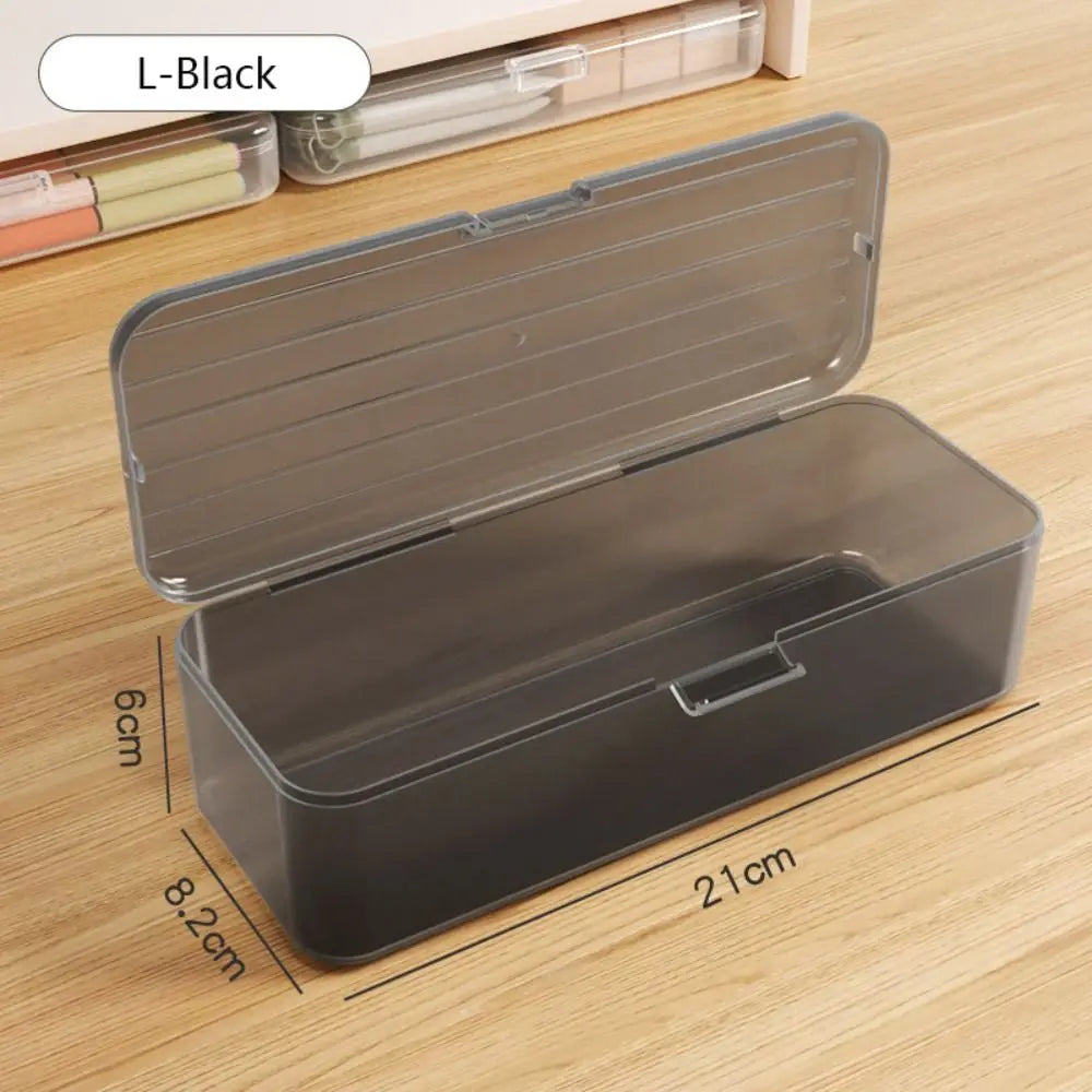 Ddbos BACK TO SCHOOL Large Capacity Storage Box High Quality Plastic Transparent Pencil Case Multi-function Pen Box Student