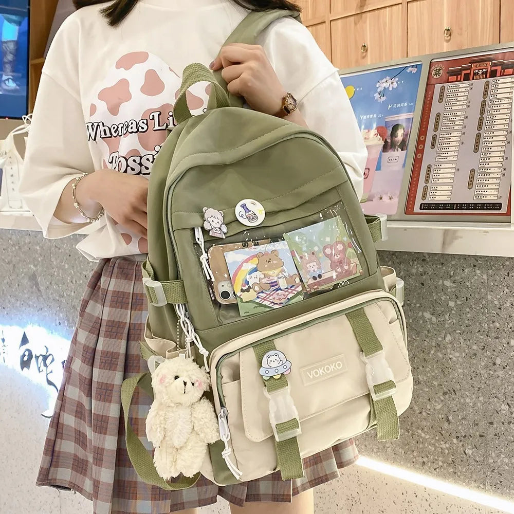 Ddbos Kawaii Women Backpack Waterproof School Bag For Teenager Girl Student Bookbag Laptop Rucksack Cute Female Travel Bagpack Mochila