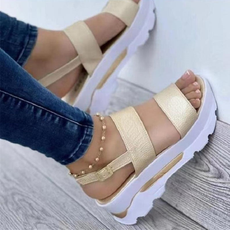 Ddbos Fashion Wedge Female Platform Buckle Strap Street Summer Outdoor Shoes Punk Beach Wedges Women Sandals Sandalias De Mujer