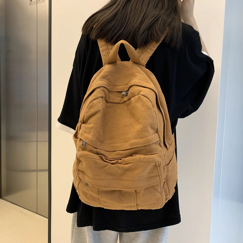 Ddbos BACK TO SCHOOL Vintage Women Backpack Kawaii Girls Travel Book Bags College Student School Bag Ladies Laptop Backpacks Cute Rucksack Harajuku