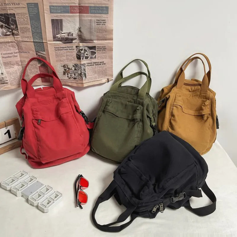 Ddbos Women Backpack Canvas Girl Fabric School Bag New College Student Vintage Female Laptop Bag Travel  Ladies Backpack