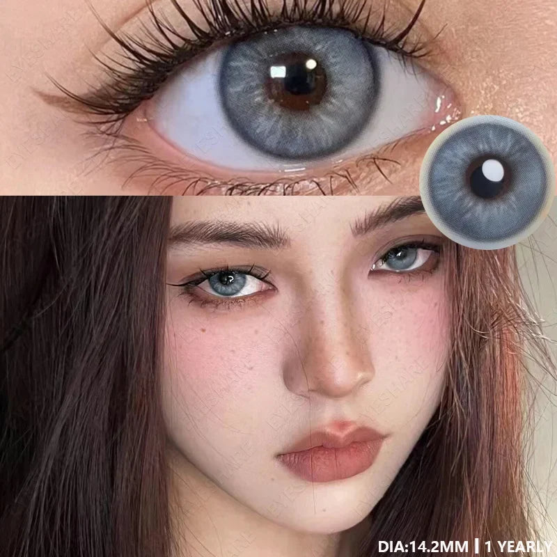 1pair New Colored Contacts Lenses for Eyes Blue Lenses Green Contacts Lenses Yearly Brown Eyes Lens Fashion Gray Pupils