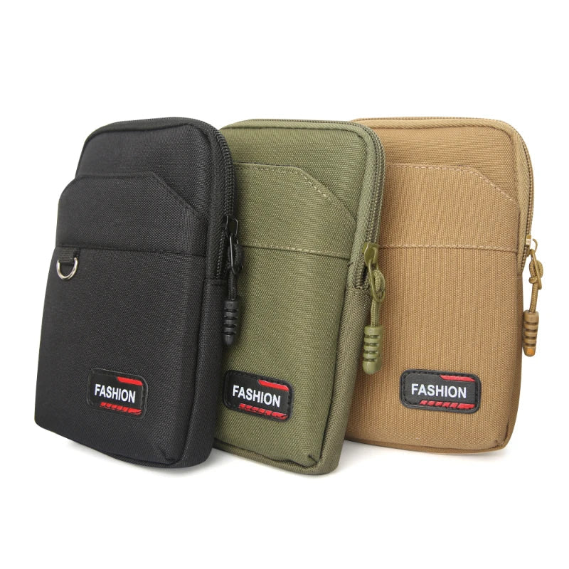 Ddbos Double Layer Nylon Waist Bag Outdoor Waist Fanny Pack Men Phone Pouch Camping Hunting Waist Bag Purses Belt Bag