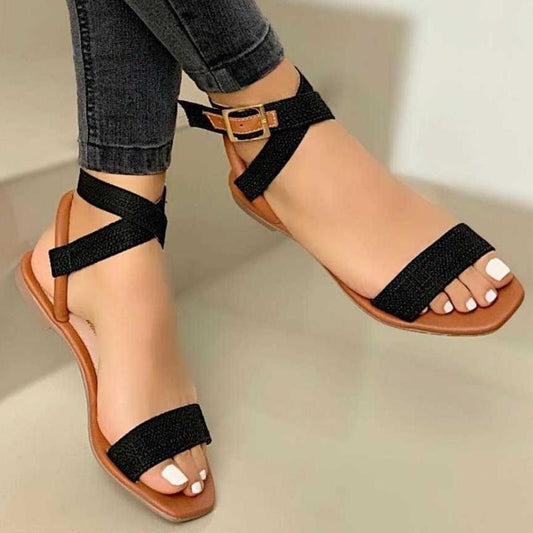 Flat Women Sandals Summer Women Cross Strap Sandals Fashion Open Toe Elegant Women Shoes Comfortable Sexy Sandals Women