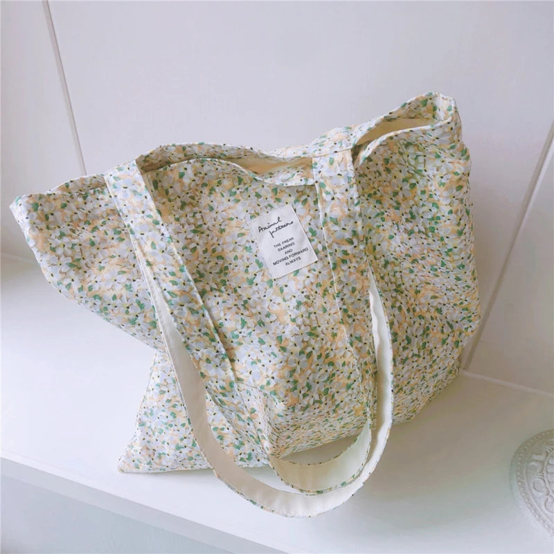 Ddbos Cotton Women Shopping Bag For Groceries Canvas Large Reusable Foldable Shopper Shoulder Bags Female Students Books Tote Handbags