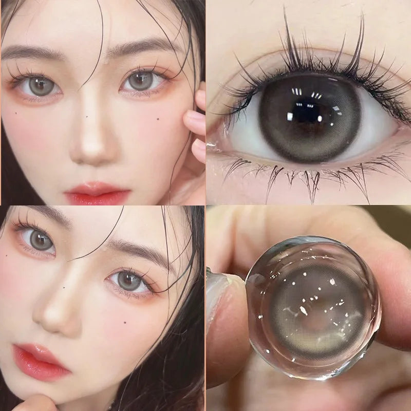 Ddbos 1Pair Brown Myopia Colour Circular Contacts Lenses Natural Blue  Eye Lenses Beauty Pupil Brown Lenses Makeup