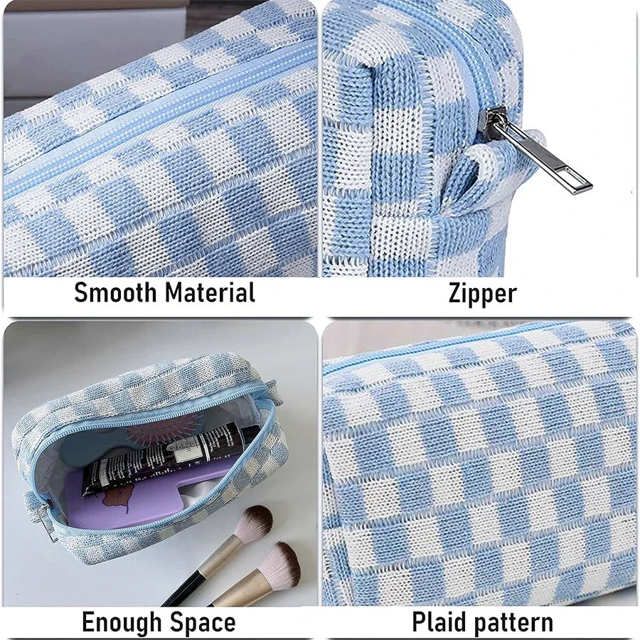 Ddbos BACK TO SCHOOL OUTFIT Cute Pencil Case Storage bag Cosmetic Bag Large capacity Knitting INS Korean Stationery school Supplies