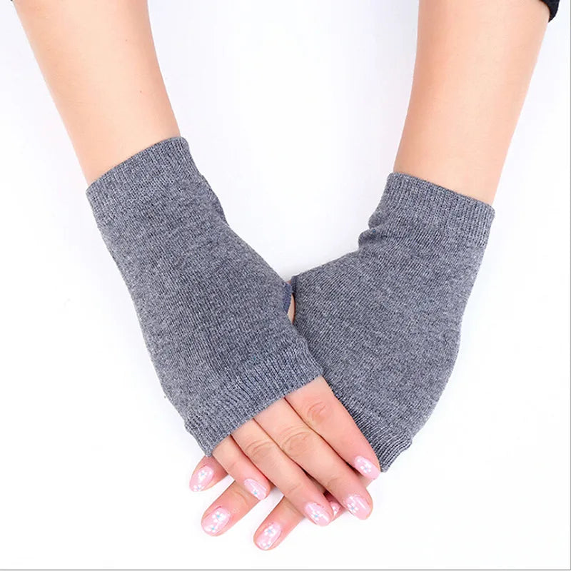 Ddbos Women Stylish Hand Warmer Winter Gloves Arm Crochet Knitting Faux Wool Mitten Warm Fingerless Glove Twist Pattern Women Gloves