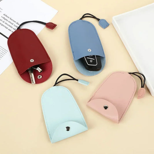 Pull Out Key Case Bags Women Men Solid Colour PU Leather Key Wallets Housekeepers Car Key Holder Case Leather Bag for Keys