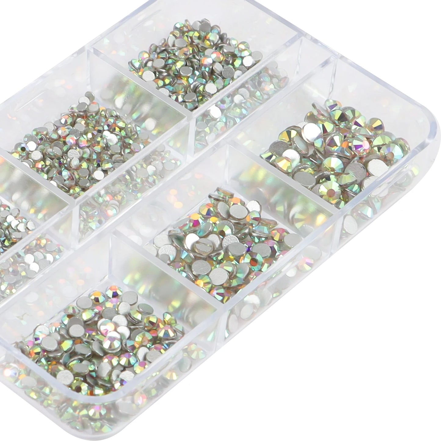 1 Box Multi-size AB Crystal Nail Rhinestones Flat Bottom Crystal Clear Diamond Gems DIY Nail Art Decorations Strass Stones