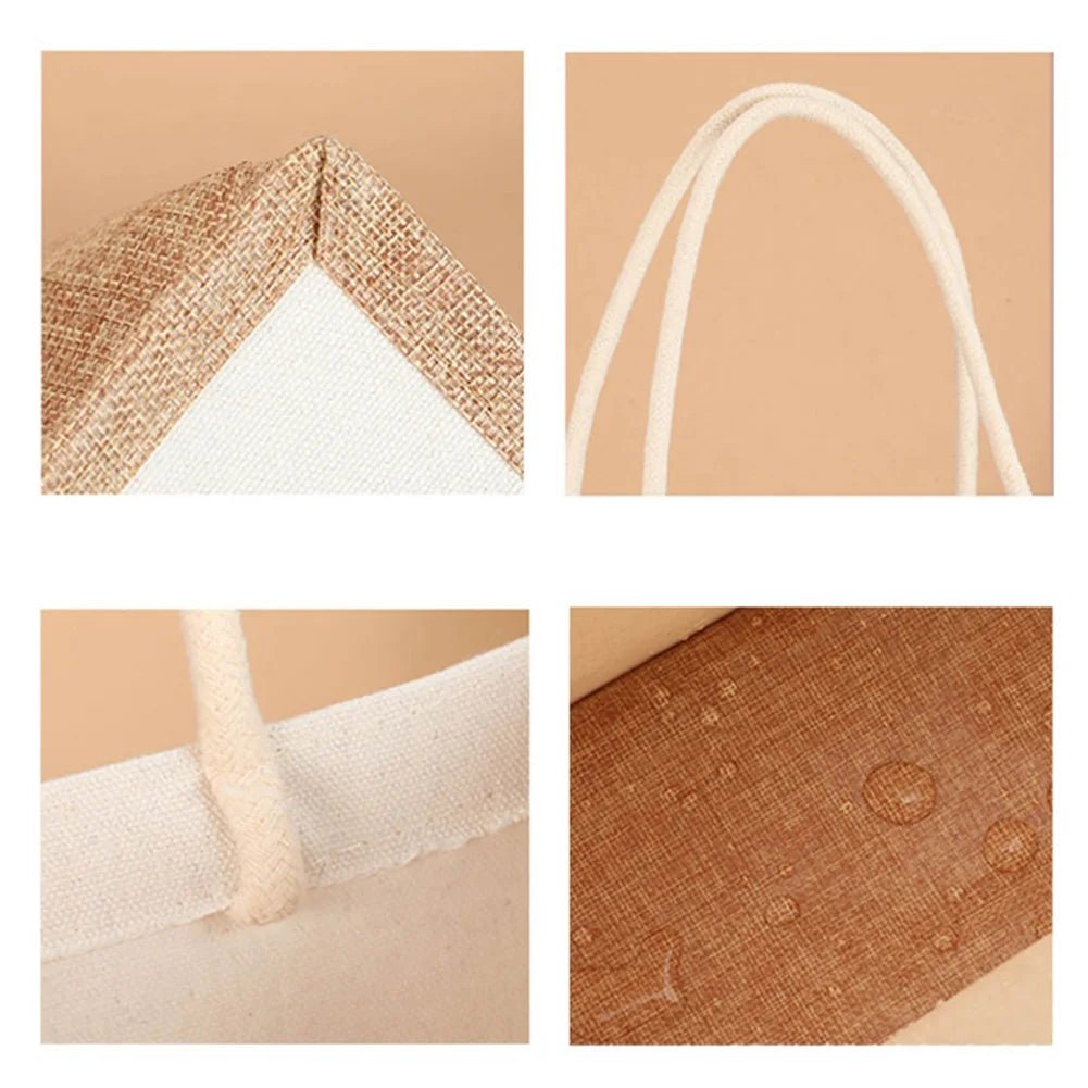 Ddbos Burlap Jute Tote Shopping Bag Vintage Reusable Grocery Wedding Birthday Gift Bag Handmade Bags Ladies Handbags