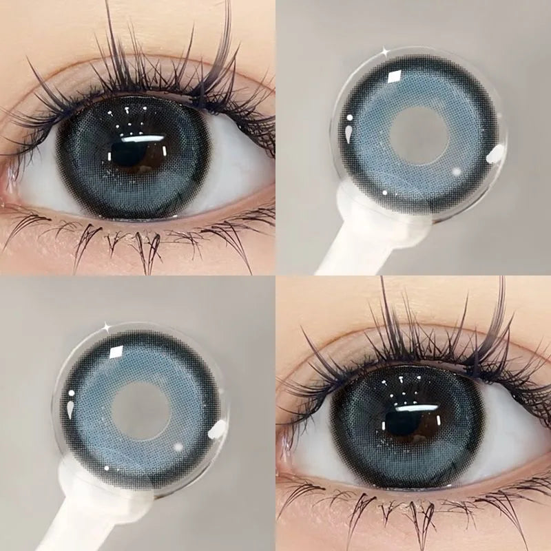 Ddbos 1Pair Myopia New Freshly Colour Contacts Lenses Large Diameter14.5mm Natural Eye Lenses Beauty Pupil Brown Gray Lenses