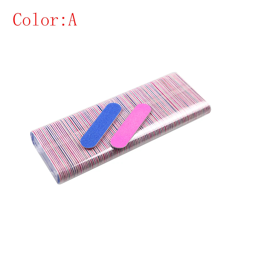 100Pcs/Lot,Double Side Disposable Mini Wooden Nail File,Grinding Polishing  Buffer Strips Manicure Care Tools,Size:5x1.3cm