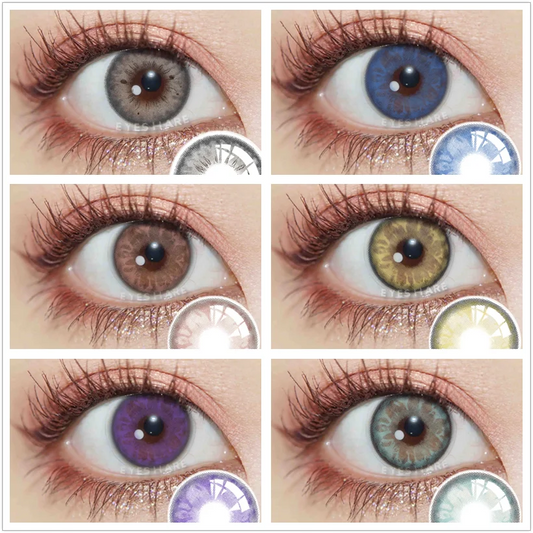 Ddbos Natural Color Contact Lenses for Eyes 2pcs GEM Series Colored Lens Blue Pink Contact Lens Yearly Cosmetic Contact Lens