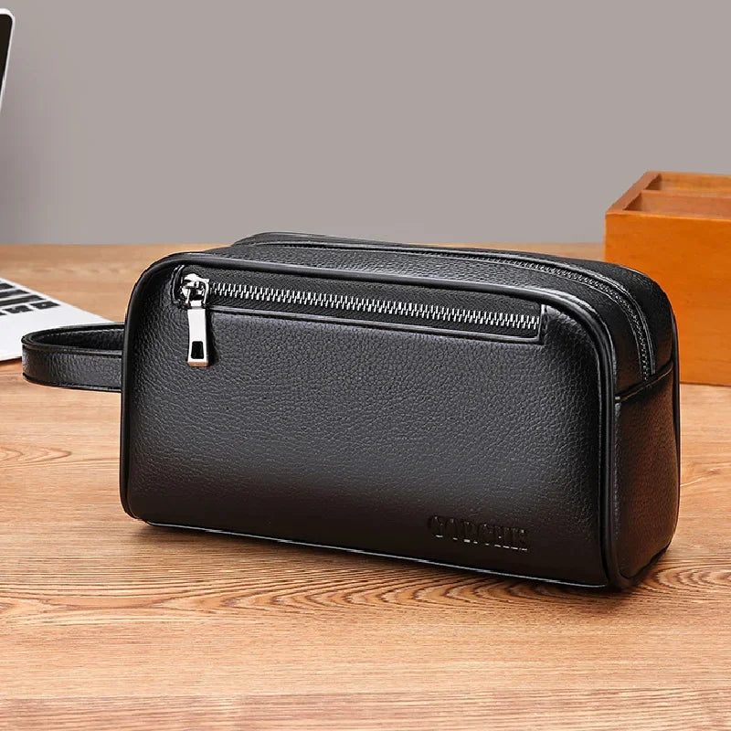 Ddbos High Quality Genuine Leather Men Clutch Bags Fashion Business Clutches Card Pack Phone Coin Purses Travel Anti-theft Wallet Male