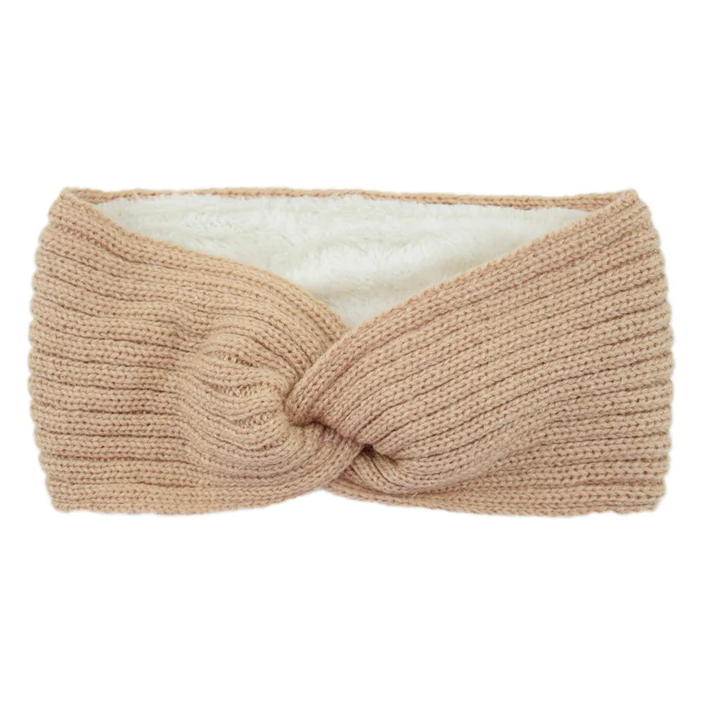 Ddbos Winter Knitted Headbands for Women Warm Woolen Knitting Ear Warmer Cross Knot Turban Headwear Girls Hair Band Hair Accessories