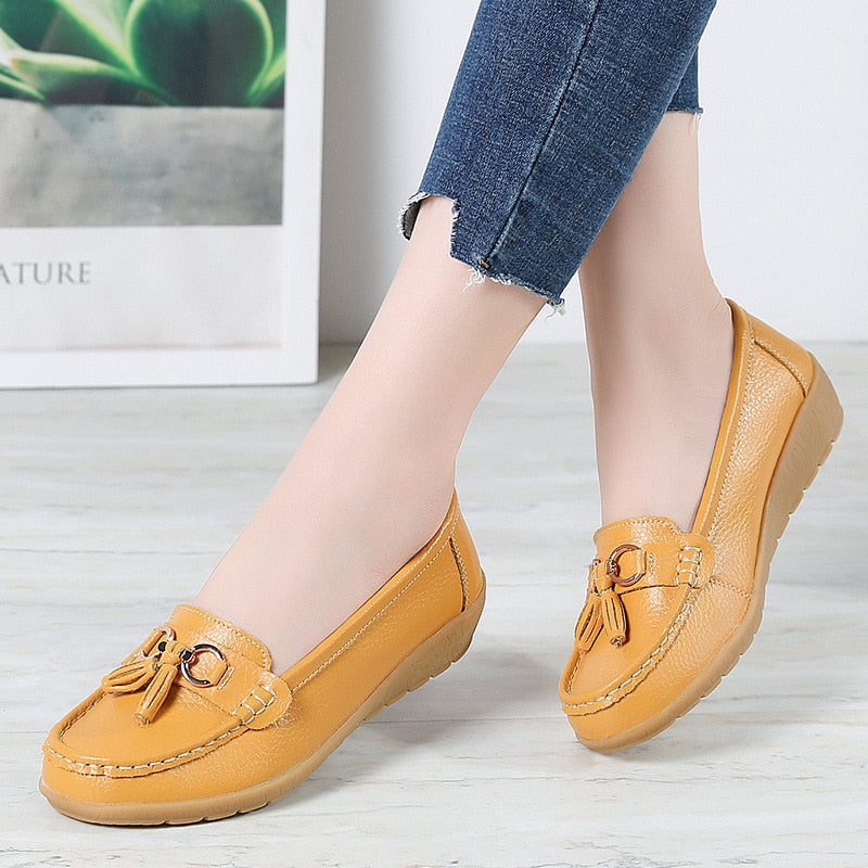 Ddbos Wedge Shoes Women  New Casual Classic Fashion Elegant Candy Colors Leather Shoes Comfortable Female Walking Footwear Lofers