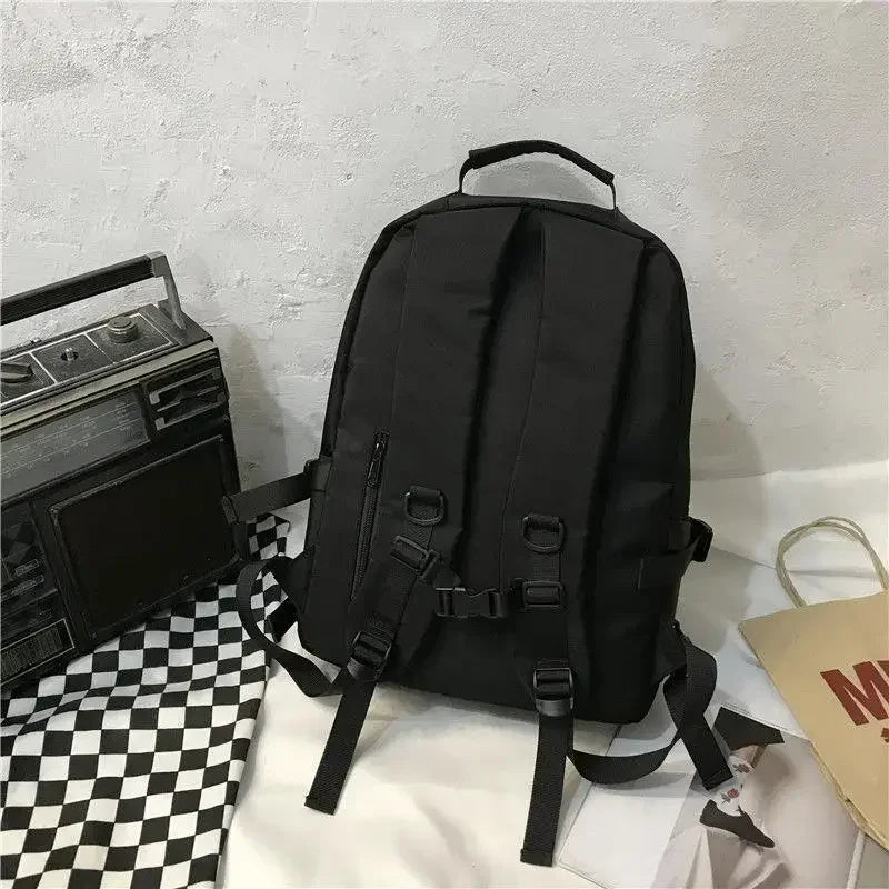 Ddbos BACK TO SCHOOL Large Capacity College Student Cargo Wind Women's Backpack Day Dark School Bag High School Backpack Male