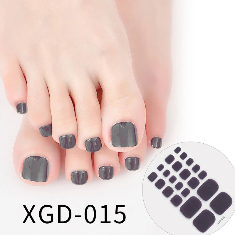 Ddbos 22 Tips Toe Nail Wraps Full Cover Nails Sticker Art Decorations Manicure Nail Vinyls Adhesive Nails Deco For Women Girls DIY