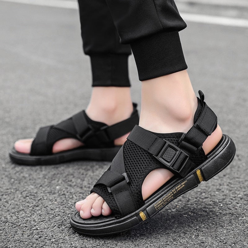 Ddbos Sandals Soft Men Comfortable Non-Slip Men Shoes High Quality Woven Beach Sandals Mens Gladiator Sandals Summer Casual Flat Shoes