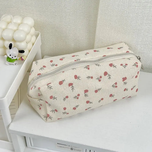 BACK TO SCHOOL Cute Multifunctional Floral Pen Bag Student Cartoon Stationery Bag Large Capacity Pencil Case Stationery Organizer School Office