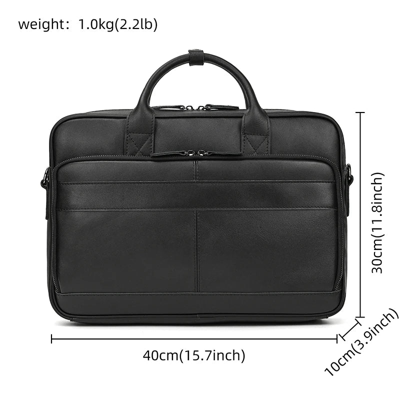 Ddbos Crazy Horse Genuine Leather Men Briefcase Vintage 16 inch Big Business Laptop Handbag Large Cowhide Messenger Shoulder Bag Man