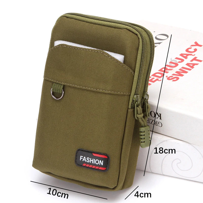 Ddbos Double Layer Nylon Waist Bag Outdoor Waist Fanny Pack Men Phone Pouch Camping Hunting Waist Bag Purses Belt Bag