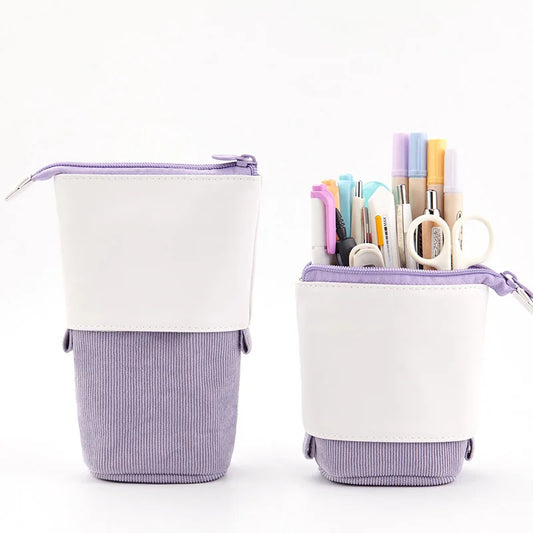 BACK TO SCHOOL Creative Retractable Pencil Case School Stationery Storage Bag Kawaii Solid Color Pen Case Cute Pen Holder Gifts for Kid Pen Bag