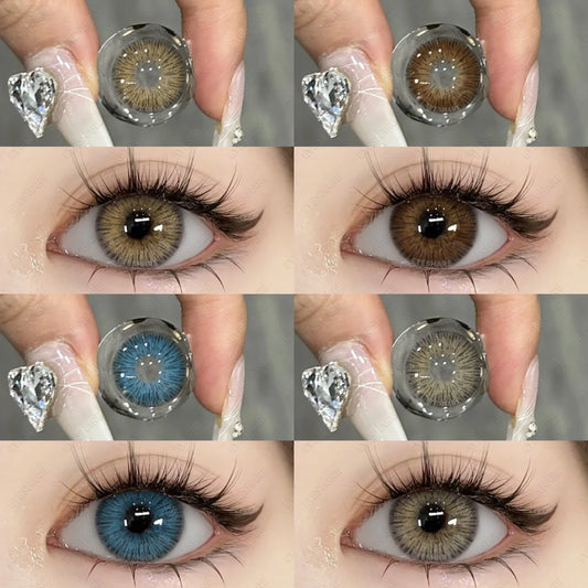  Blue Color Contact Lenses for Eyes Natural Brown Eyes Contacts Lenses Yearly Gray Colorful Eyes Lens