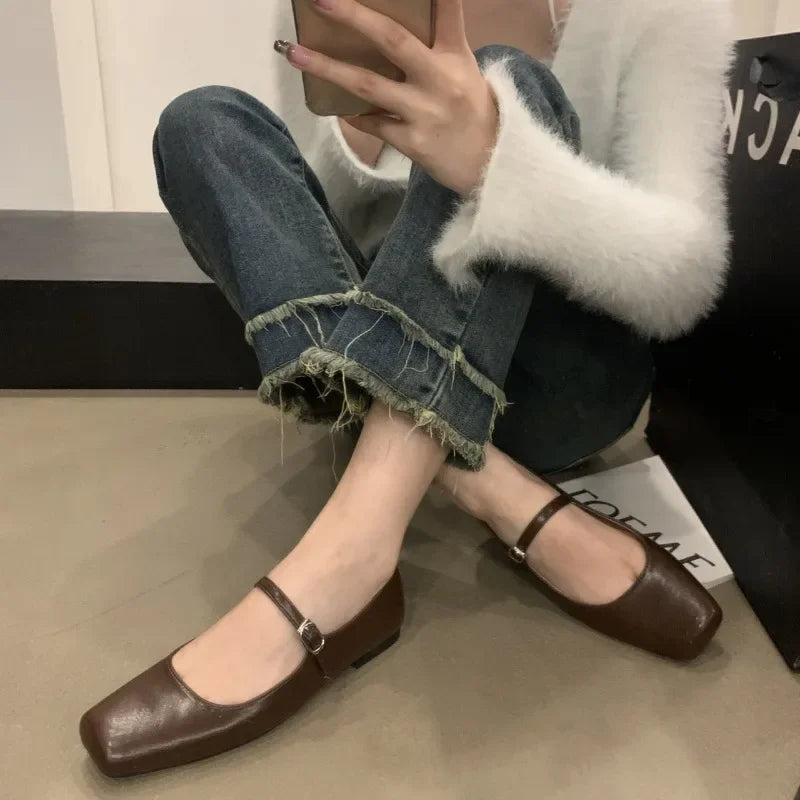 Ddbos 2024 Spring Single Shoes Fashion Shallow Slip On Women Flat Shoes Ladies Casual Outdoor Ballerina Shoe flats  lolita shoes