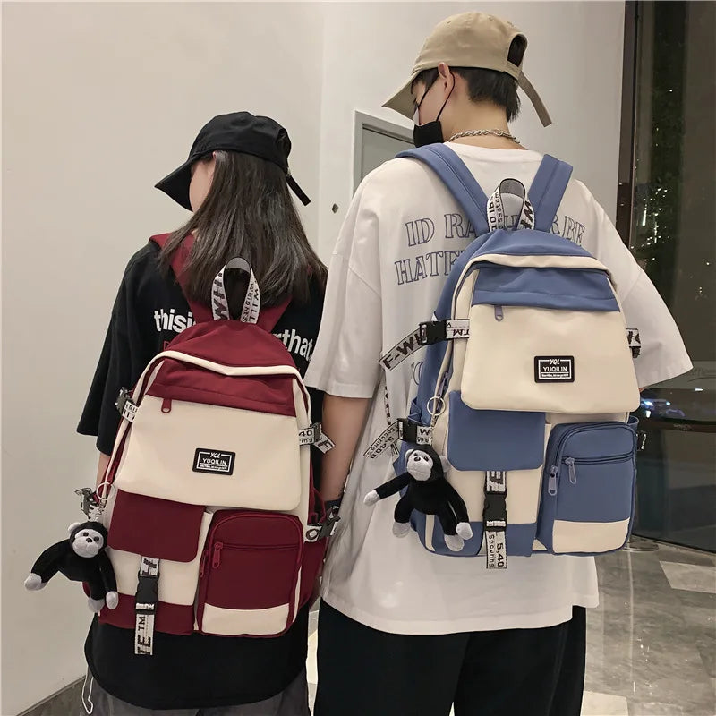 Ddbos BACK TO SCHOOL Korean Schoolbag Female Student Backpack Large Capacity Fashion Boy Backpack Computer Bag Femal School Backpack  School Bags