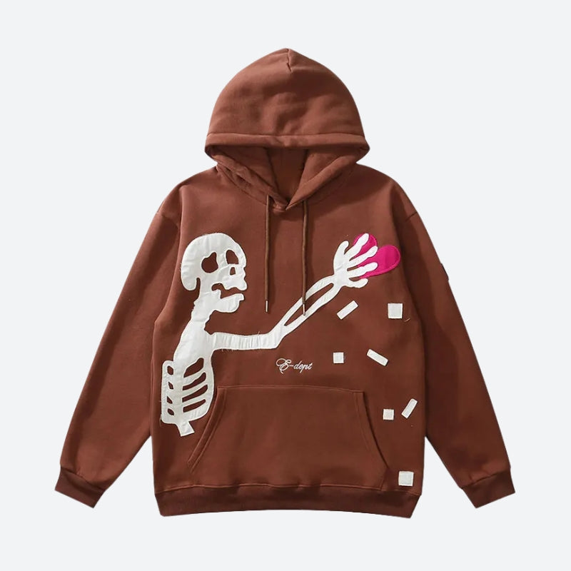 Ddbos - Skeleton Patch Hoodie - chill guy 90s fashion mens fashion