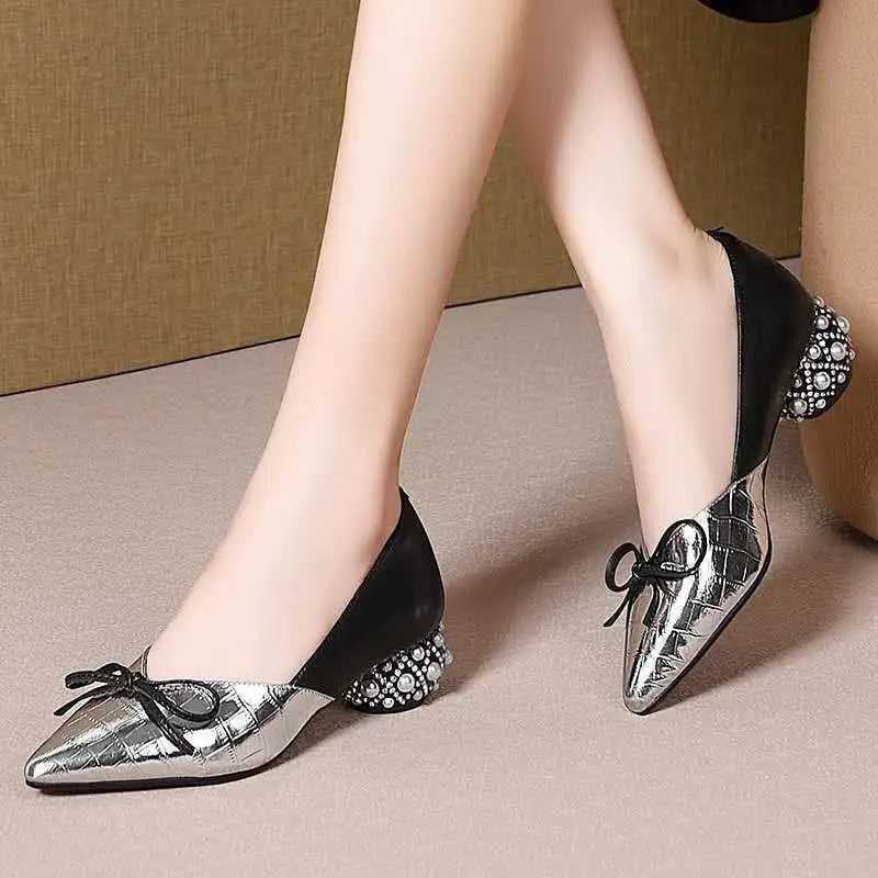 Sapatos Femininas Women Fashion Black Square Heel Shoes Lady Cute Comfort Spring & Summer Hollow Out Heel Shoes