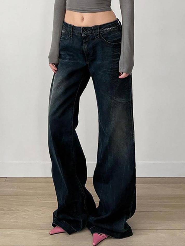 Ddbos - Vintage Basic Low-Rise Loose Jeans