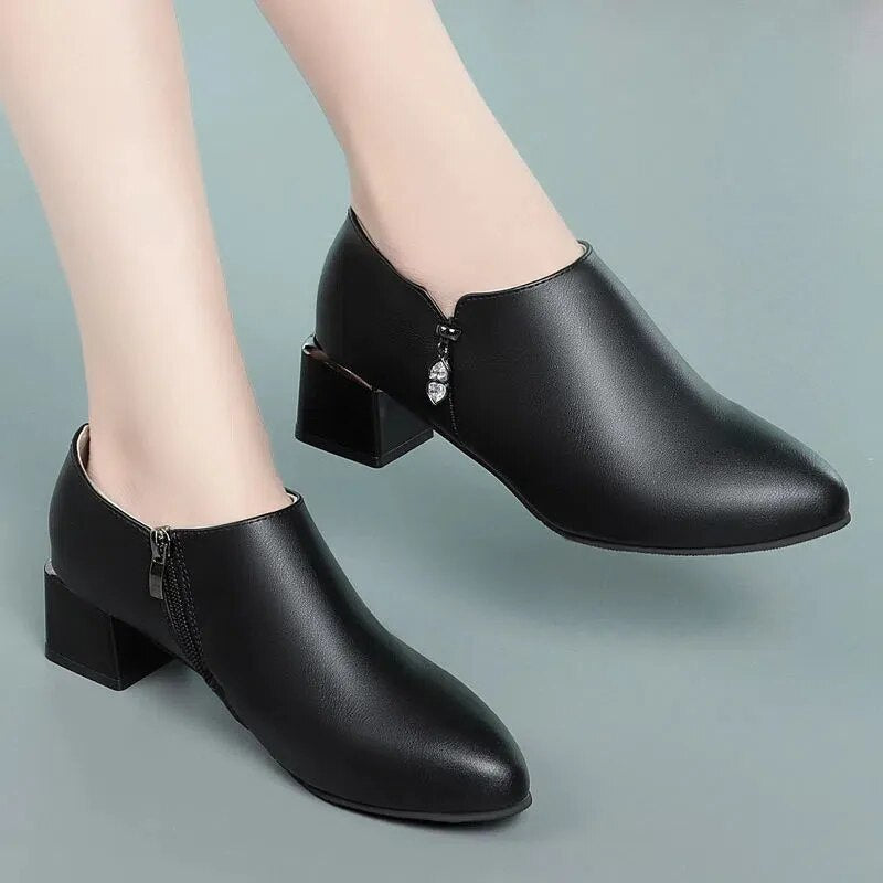 Ddbos Botas Femininas Women Cute Sweet High Quality Square Heel Short Ankle Boots Lady Casual Street Winter Heel Shoes A790B