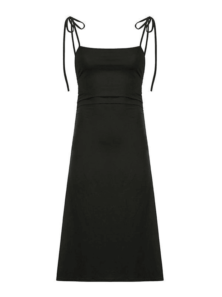 Ddbos - Backless Tie Strap Maxi Dress