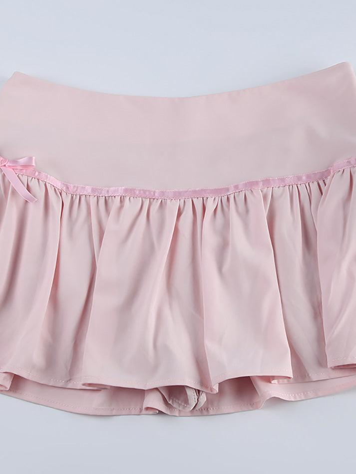 Ddbos - Low Rise Plain Mini Skirt