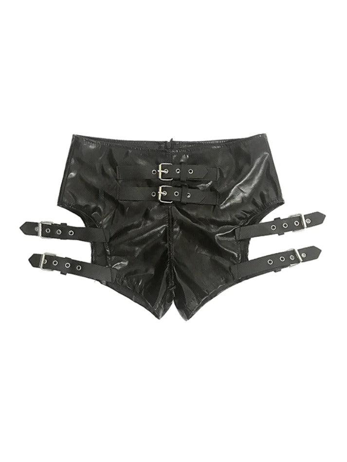 Ddbos - Punk Leather Hollow Shorts