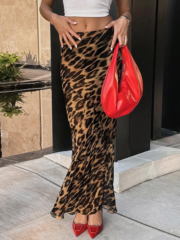 Ddbos - Leopard Print Maxi Skirt