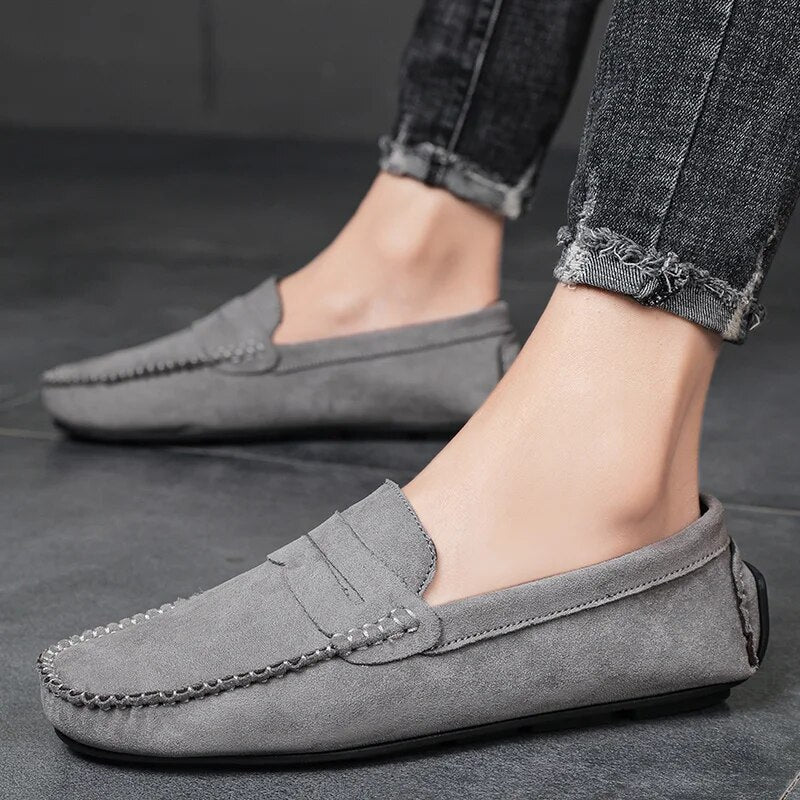 Ddbos New Suede Men Casual Shoes Breathable Comfort Slip-on Mens Driving Shoes Fashion Male Lazy Shoes Luxury Brand Loafers Moccasins