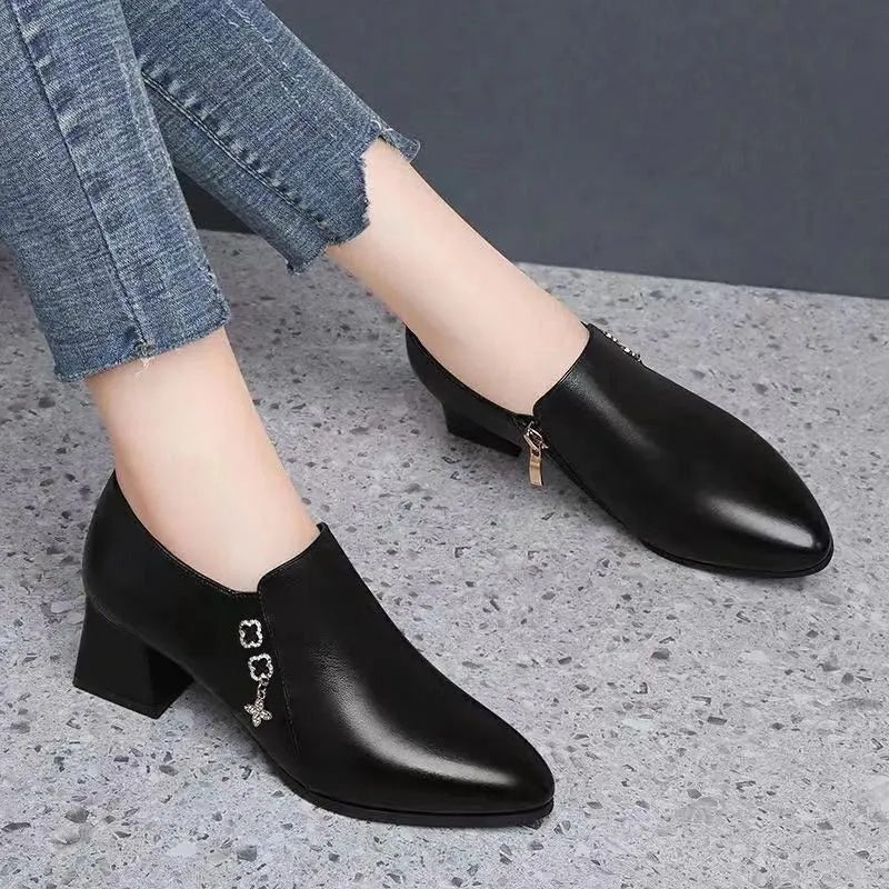 Ddbos Botas Femininas Women Cute Sweet High Quality Square Heel Short Ankle Boots Lady Casual Street Winter Heel Shoes A790B