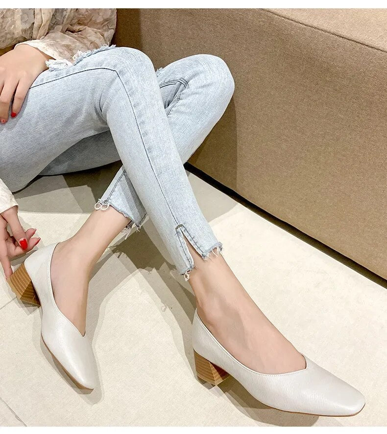 Ddbos Bow Ballet High Heels Shoes Woman Basic Pumps Fashion  Round Bow Work Shoe Fashion Party Women Shoes Pump zapatos de mujer