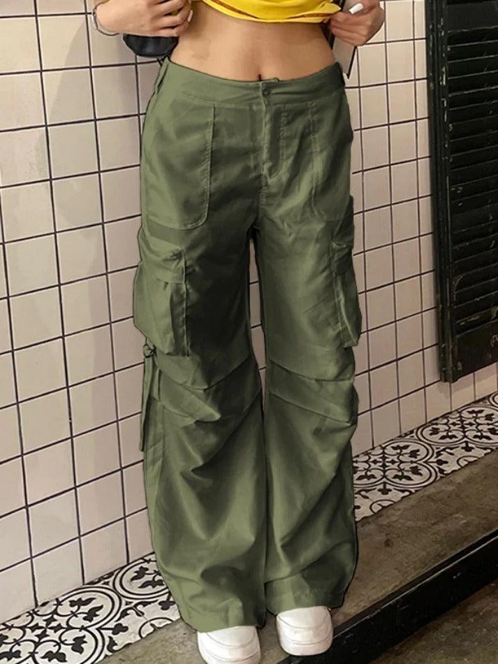 Ddbos - Low Rise Side Zip Up Cargo Pants