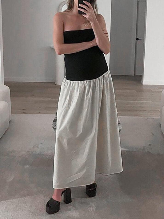 Ddbos - Sleeveless Pleated Long Dress