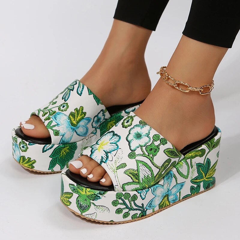 Ddbos Summer New Shoes for Women Fashion Bohemian Style Women's Wedge Sandals Leisure Beach Slippers Sandalias De Mujer Verano