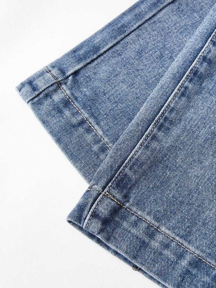 Ddbos - Pocket Design Blue Wash Boyfriend Jeans