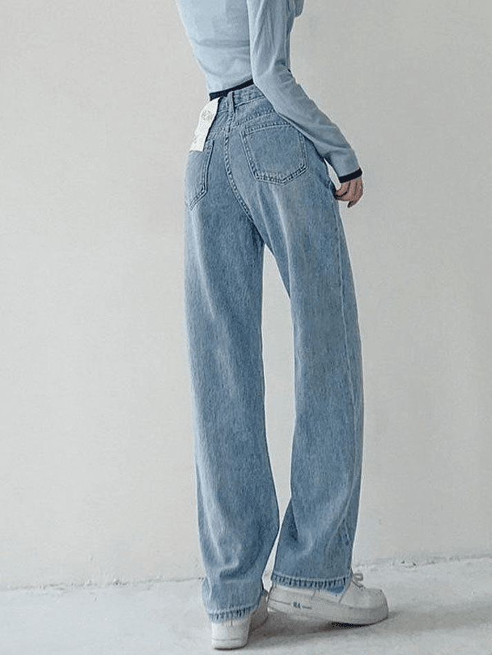 Ddbos - Seam Detail Washed Boyfriend Jeans