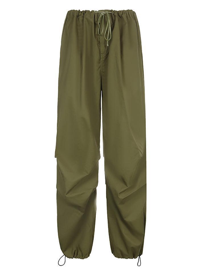 Ddbos - Size Friendly Low Waist Parachute Cargo Pants