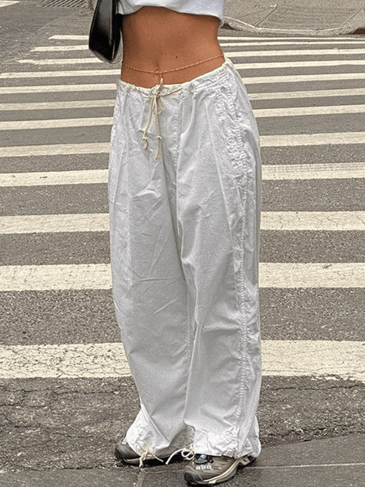 Ddbos - Size Friendly Low Waist Parachute Cargo Pants