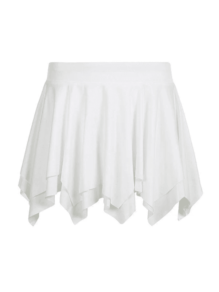 Ddbos - Solid Color Asymmetric Mini Skirt